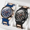 2PCS Men's Watch Set Business Fashion Classic Three Eye Quartz Watch Set Suitable for Business Event Clothing Matching 2