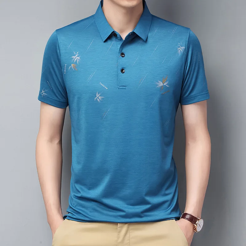 

Men's T-shirt Summer New Middle-Aged Business Leisure Short Sleeve Lapel Dad's Polo Shirt