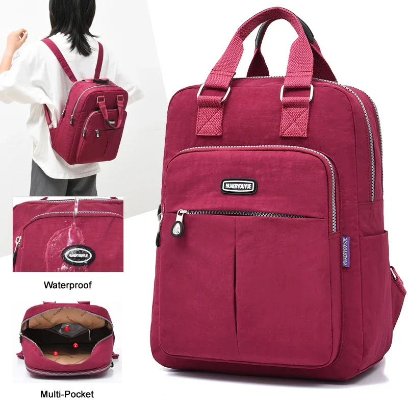 

Женский водонепроницаемый рюкзак с верхней ручкой, повседневная Дорожная сумка из ткани Оксфорд, модный школьный рюкзак для подростков, рюкзак для ноутбука 14 дюймов N151