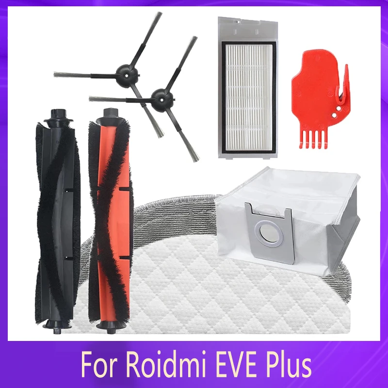 For Roidmi Eve Plus Robot Vacuum Cleaner Accessories Main Brush Hepa Filter Side Brush Dust Bag Mop Cloth Replacement Parts - Vacuum Cleaner Parts - AliExpress For Roidmi Eve Plus Robot Vacuum Cleaner Accessories Main Brush Hepa Filter Side Brush Dust Bag Mop Cloth Replacement Parts - Vacuum Cleaner Parts - AliExpress