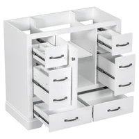 36" Bathroom Vanity Without Sink, Cabinet Base Only, Six Drawers, Multi-Functional Drawer Divider, Adjustable Shelf, White 1