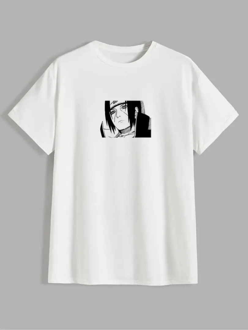 Nakama T-shirt with Itachi Uchiha anime Naruto ураганные Chronicles (white) T shirt print | Мужская одежда
