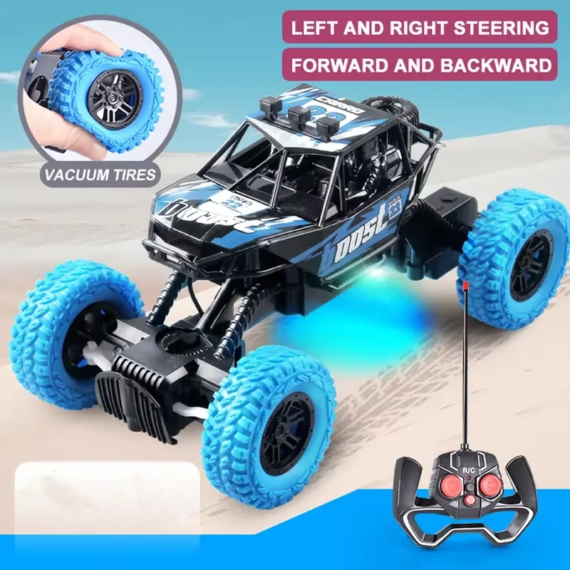 RC Cars Remote Control Cars Colorful Flashing LED Lights Rubber Wheels Off-road For Boys Children