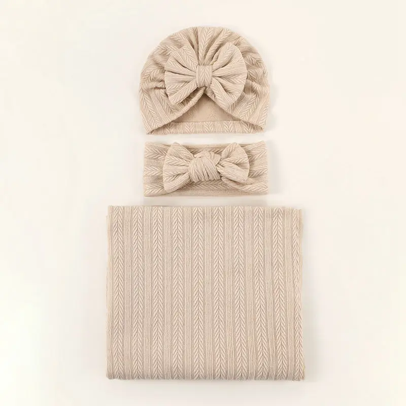 Baby blanket and hat headband set 6