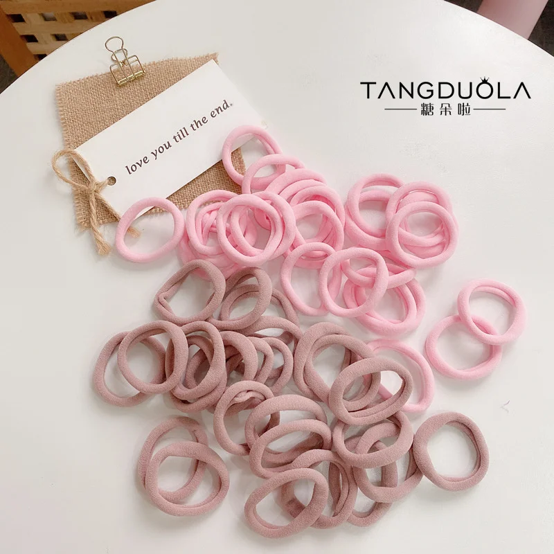 50 Teile/satz Frauen Mädchen 4CM 2CM Bunte Nylon Elastische Haarbänder Pferdeschwanz Halter Gummibänder Scrunchie Stirnband Haar Zubehör – Detail 10