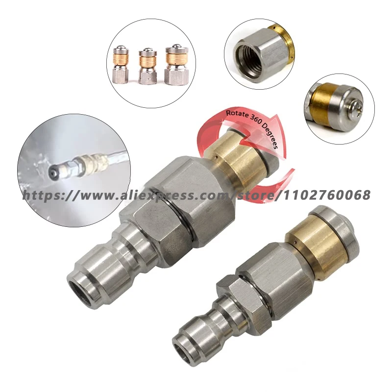 

10mpa~20mpa Sewer Jetter Nozzle 1/8" 1/4" 3/8" High Pressure Drain Hose Pipe Tap Spray Nozzle For Car Pipe Cleaning Machine