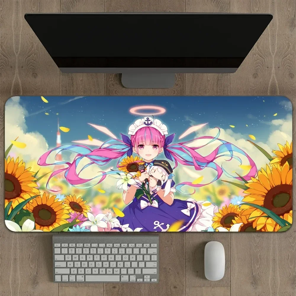 Hololive Minato Aqua Mouse Pad Large Computer Pad PC Gamer Laptop Mouse Mat Laptop Keyboard Pad Office Desk Mat 4