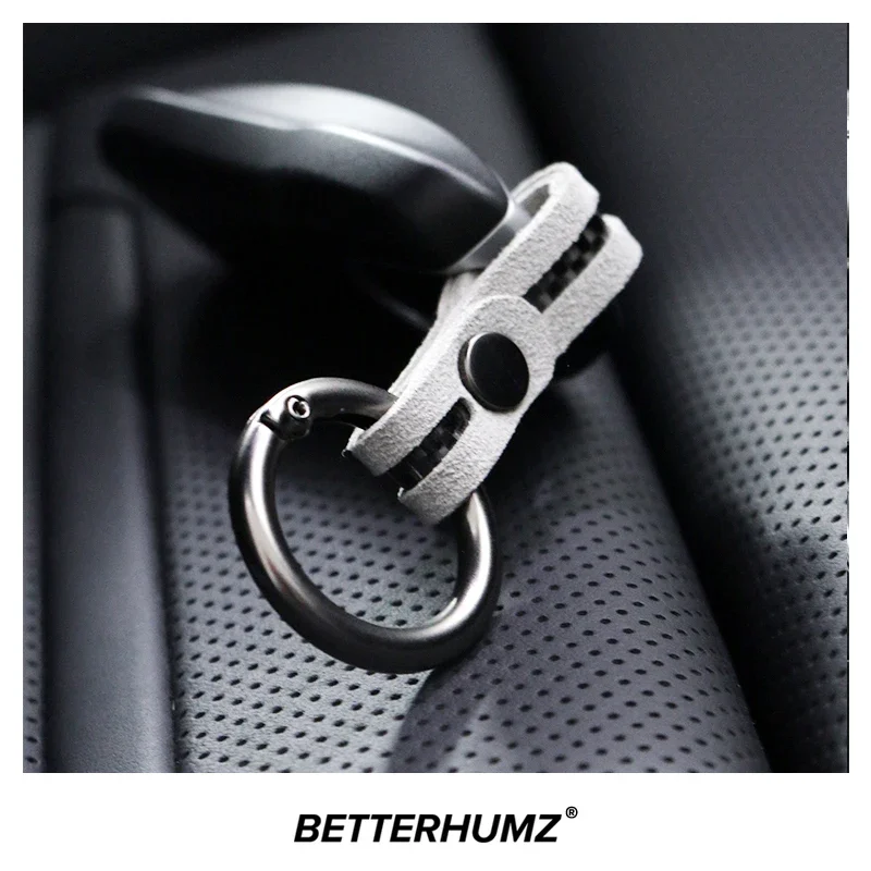 AlcantaraCarbonFiberCarKeyringsKeyChainForBMWF30F20G20E90