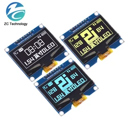 7PIN 7P 1.54'' 1.54 Inch SPD0301 Yellow/White/Blue OLED Display Module 128x64 IIC I2C SPI Interface Screen Board Drive 3.3-5V