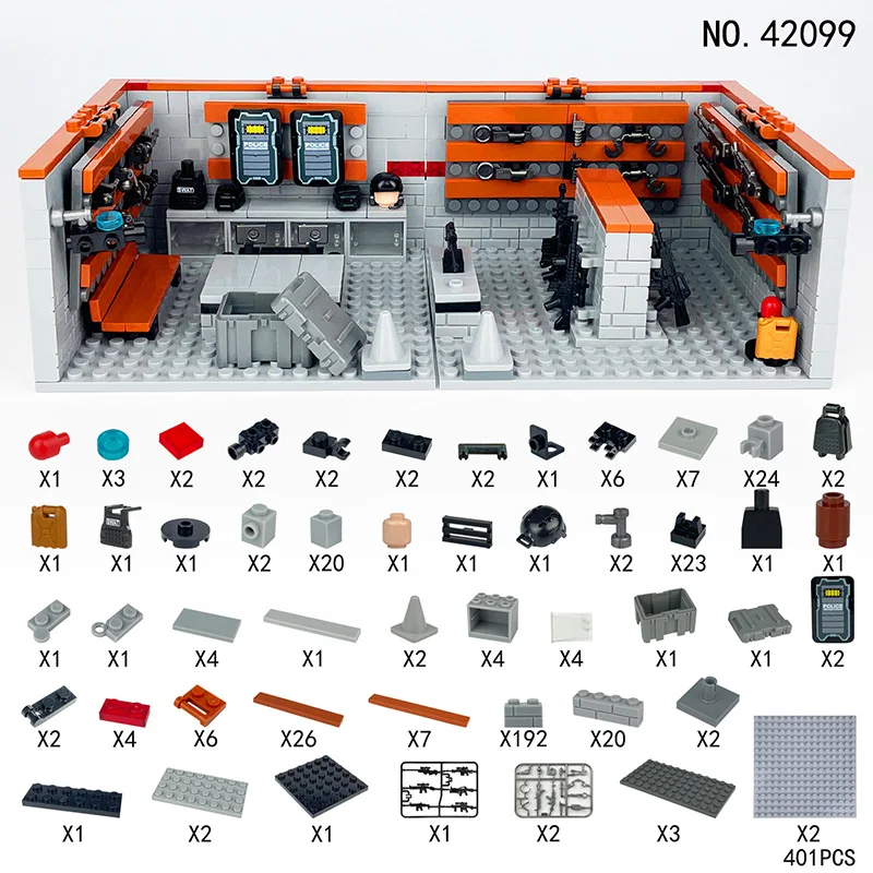 Cassa Di Trasporto Militare Con Armi - Set Da 9 Pezzi Per Blocchi Di Costruzione, Modulo Scenario Di Guerra Per Minifigure