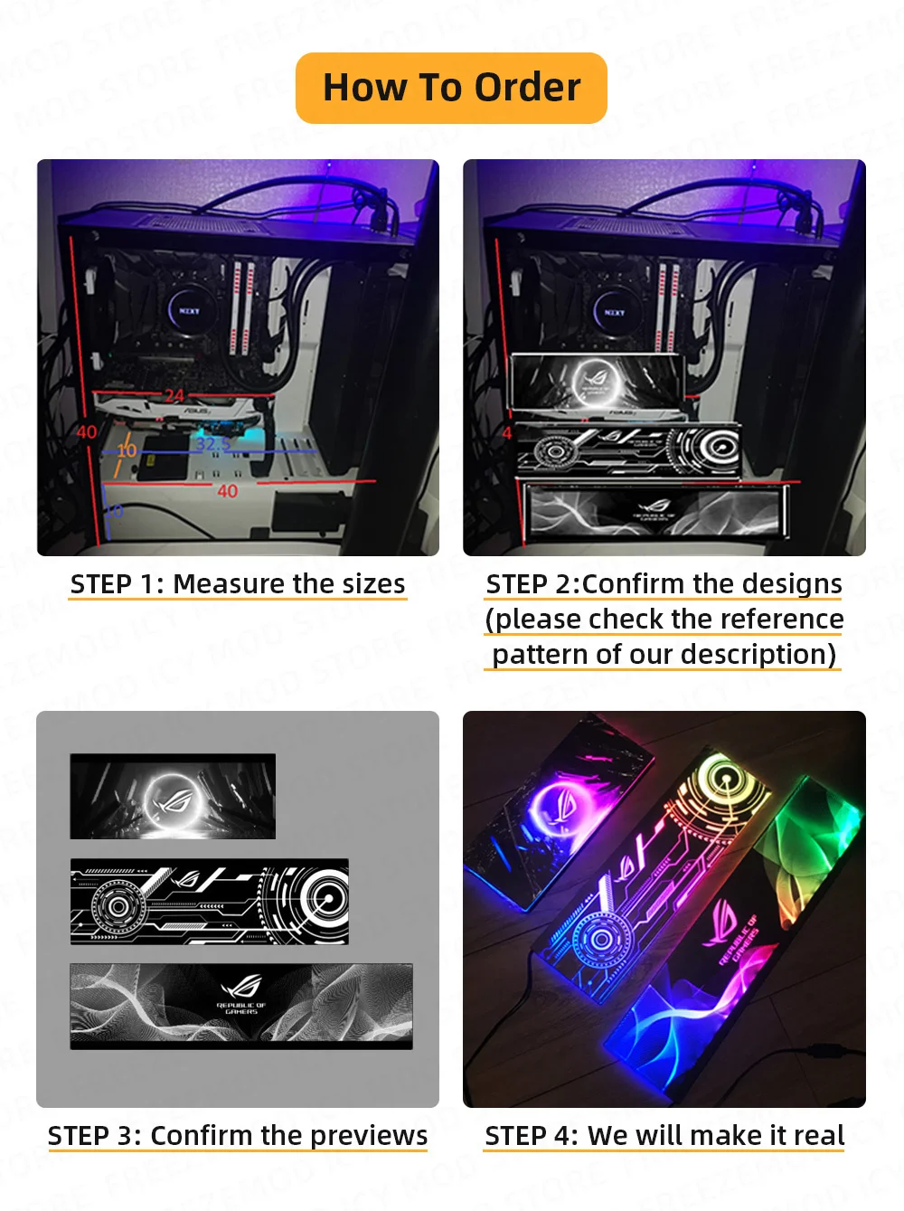 ARGB DIY VGA Backplate Gabinete Capa Colorida