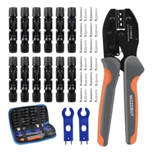 

WOZOBUY Solar Crimping Tool for PV Cable Connector, with 12pcs Male Female Solar Connector Tool Kit for 2.5/4/6mm² Solar PV Wire