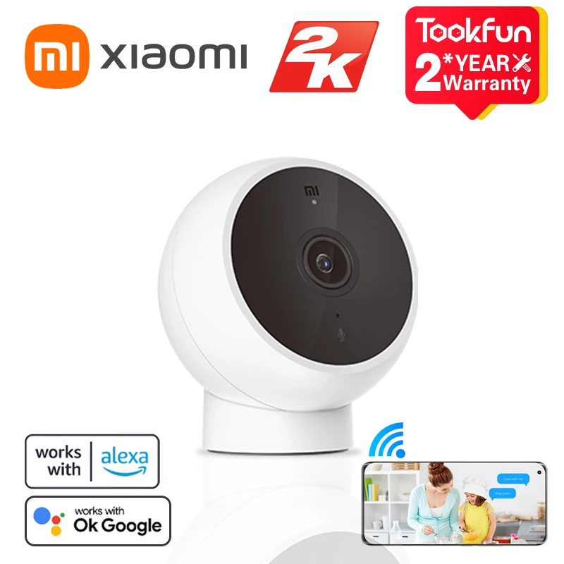 Xiaomi Mi Camera 2K Magnetic Mount, Ultra Clear 2k Image Quality, Infrared  Night Vision, Two-Way Voice Calls, Motion Detection, Smart Voice Control