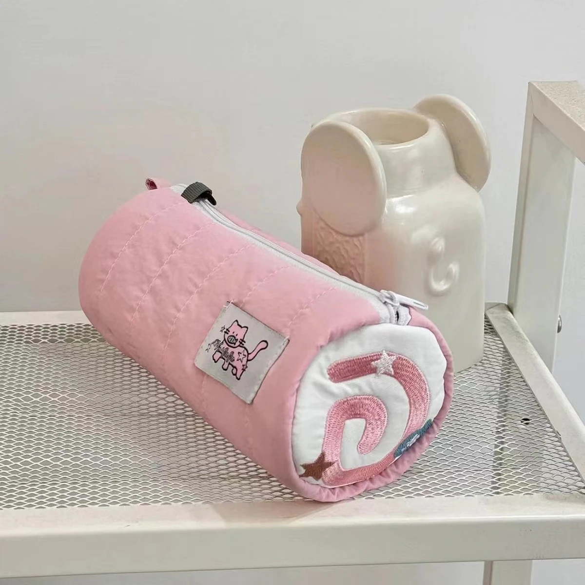 الوردي منشفة لفة مقلمة Kawaii لينة القلم حقيبة الت...
