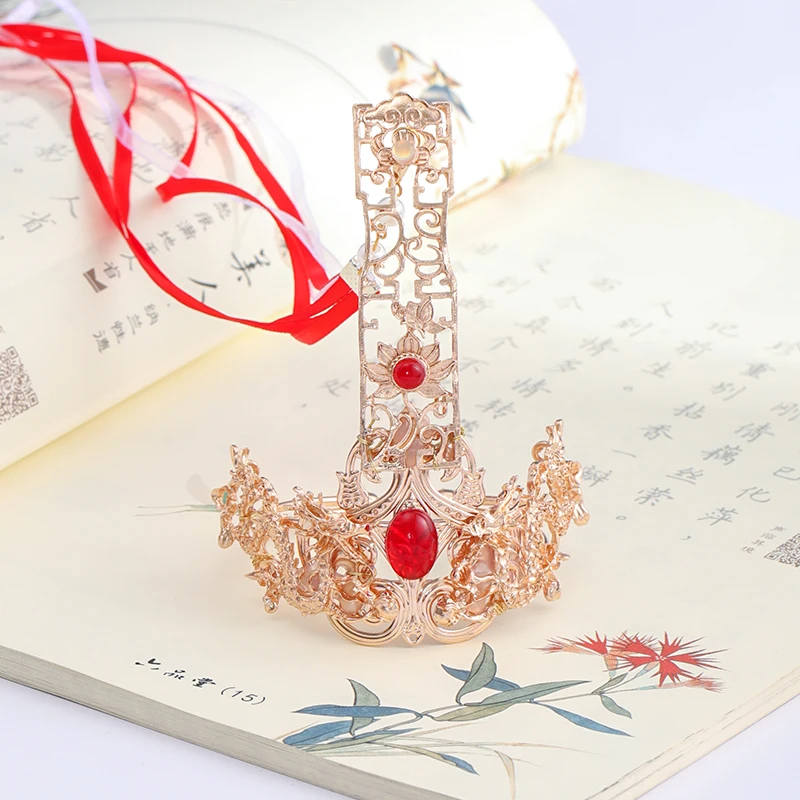 Chinesische Double Dragon Haar Krone Mit Quaste Hanfu Kopfschmuck – Detail 3