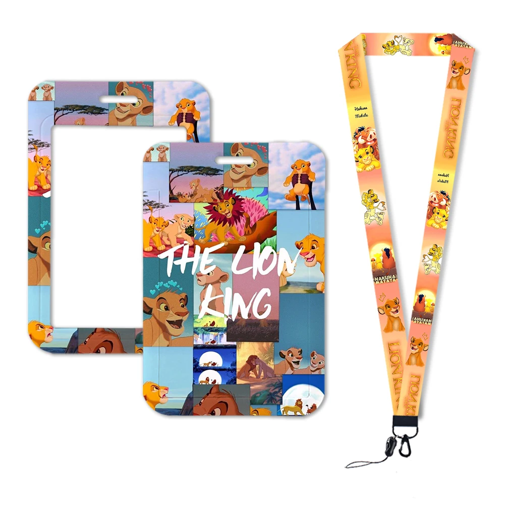 Disney The Lion King Simba Neck Strap Lanyard Anime Boys Card Cover Cartoon Badge Holder ID Card Students Hang Rope Gift 4