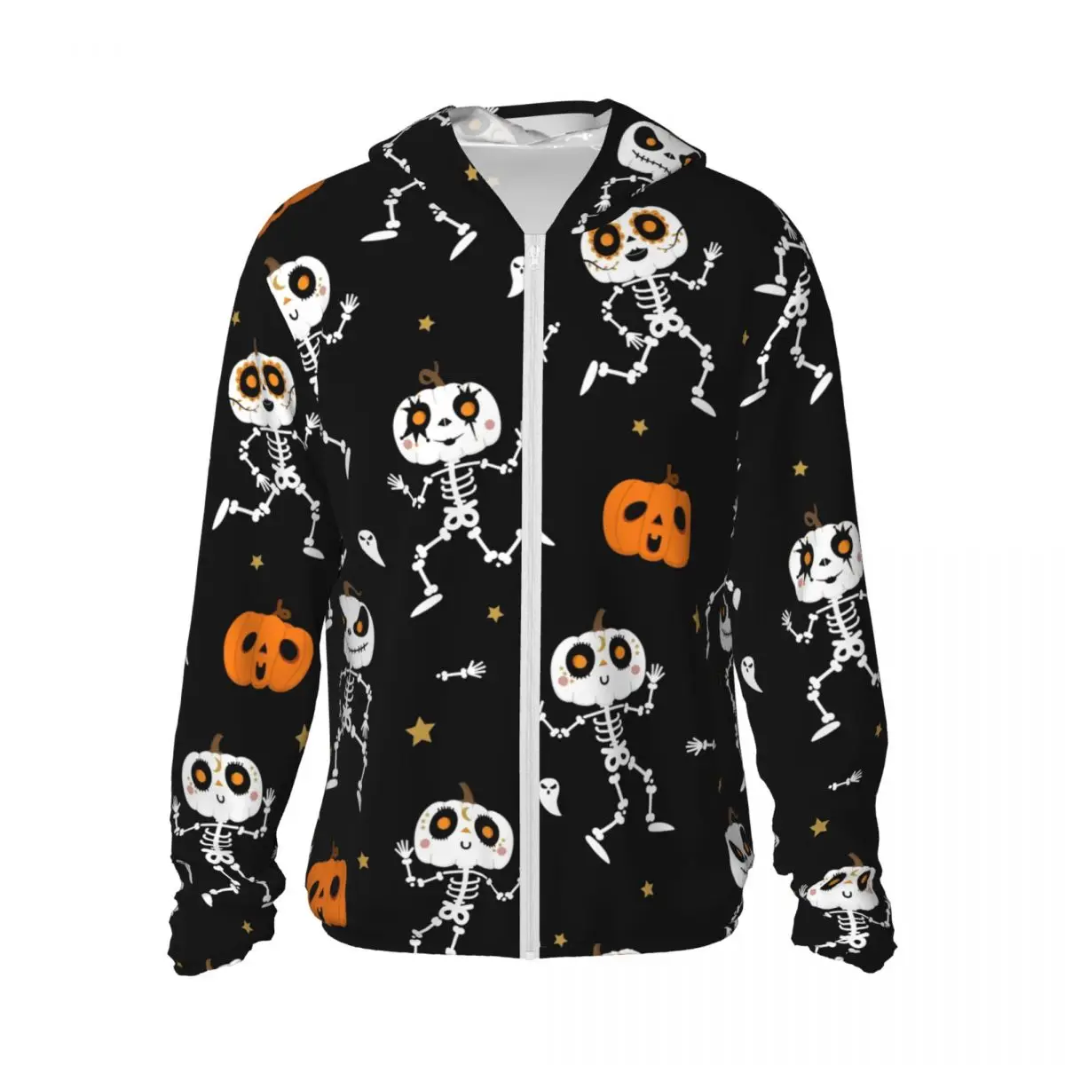 

Halloween Skulls 3D Print Ultra-Light Summer Hoodies Quick Dry Sun Protection Hooded Shirts