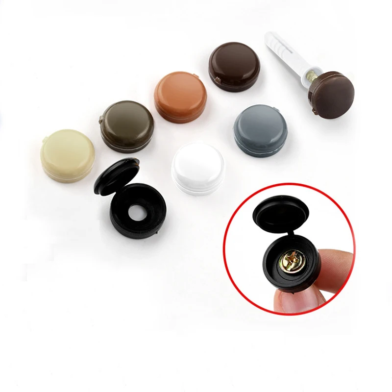 

100pcs Plastic Decoration Furniture Cap Cupboard Cabinet Screw Hole Cover Round Vents Hardware Accessories Desk Accessories