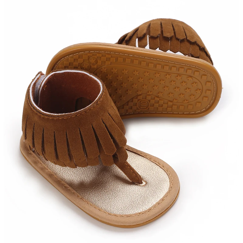 Sommer Neue Damen Baby Sandalen mit Quaste Design weiche Sohlen Babyschuhe 0-12 Monate Baby Wanderschuhe – Detail 10