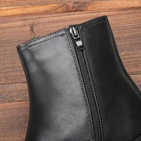 Size 40~46 Men Heightened Shoes Fashion Men high-heeled Boots Leather Chelsea Ankle Boots - Image 6