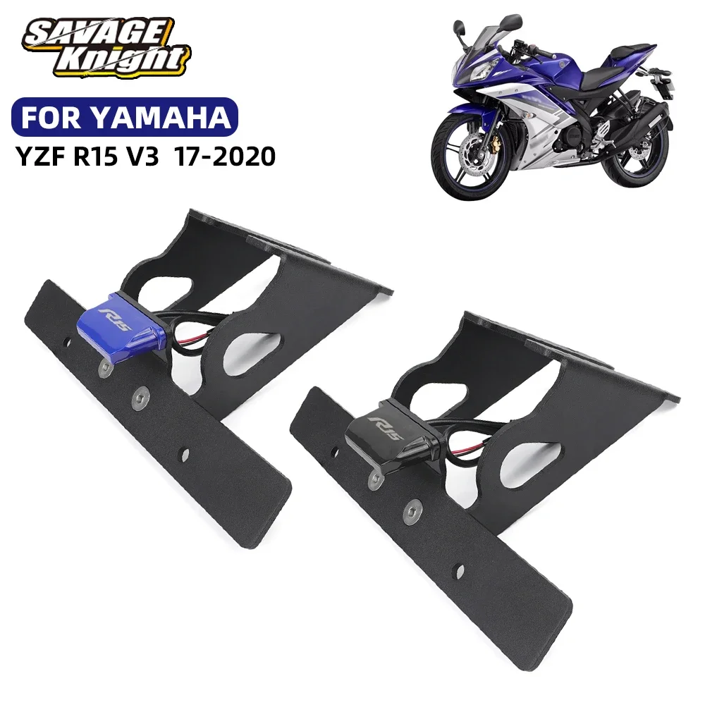 

Для держателя номерного знака YAMAHA YZF R15 V3 светодиодная подсветка 2017 2018 -2020 YZFR15 задний багажник мотоцикла аккуратный крыло Устранитель номерного знака