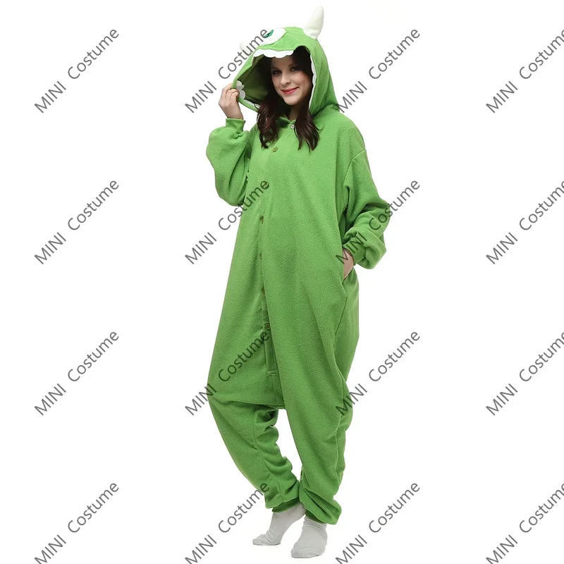 Polar Fleece Sullivan Mike Animal Kigurumi Onesie Costume for Women Men Pyjamas Monsters Cartoon Adult Pajama Cosplay