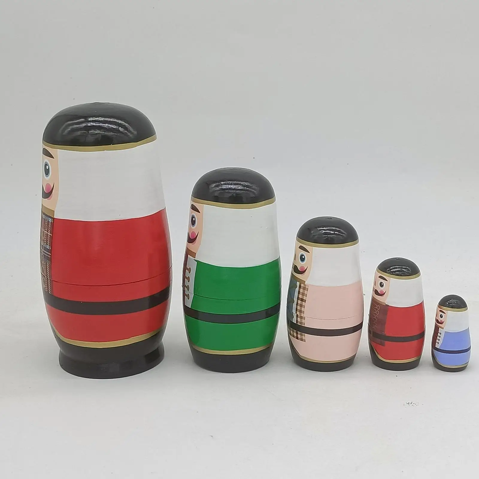 

5Pcs Cute Matryoshka Handmade Classic Traditional Russian Nesting Dolls for Decors Birthday Children Wishing Gift Collectible