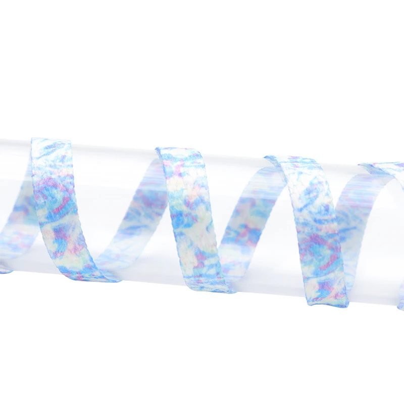 Weiou Lace 8MM Flat String Shoe Accessories Dazzling Male Female Unisex Rope Blue-White Heat Transfer Printing Cordon Wholesale