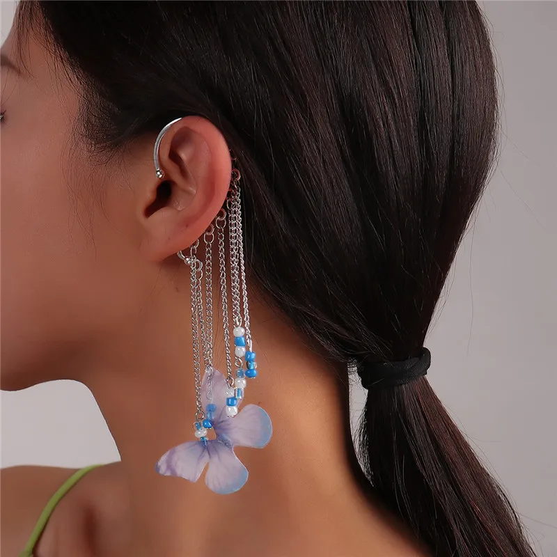 Aihua Y2K Herz High-heels Lippenstift Clip Ohrringe Für Frauen Lange Quaste Nicht-Piercing Gefälschte Knorpel Ohrring Schmuck geschenk – Detail 12