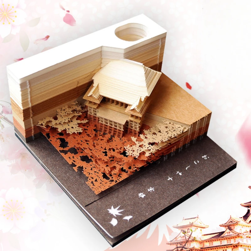 

Creative 3D Three-dimensional Paper Carving Art Notepad Calendar Memo Pad Sticky Notes Home Office Desk Decoration Ornaments