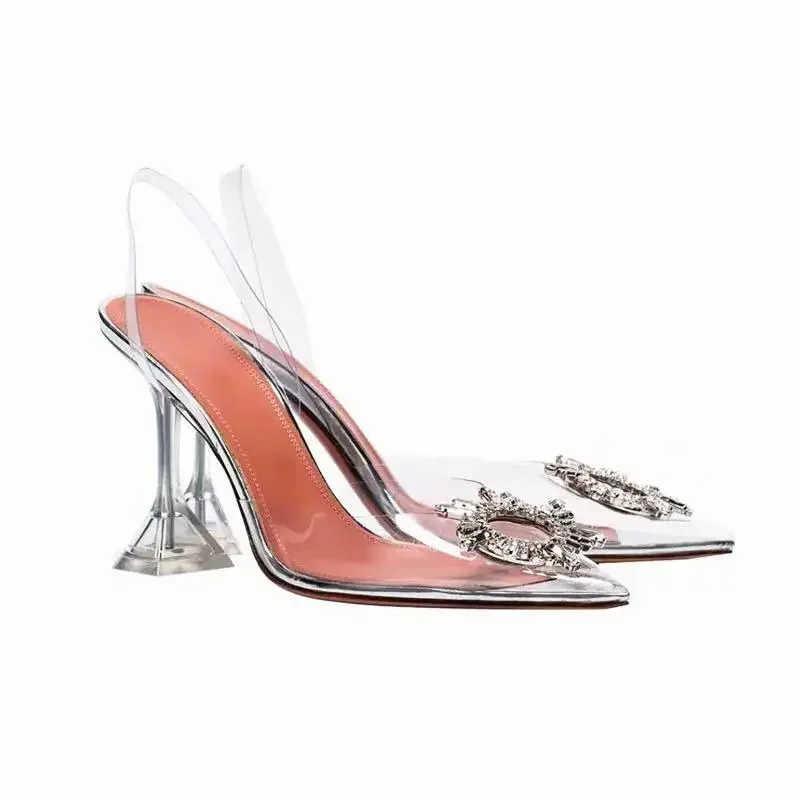 Women Pumps Luxury Crystal Slingback High Heels Ladies Summer Shoes Pumps Woman Heeled Party Wedding Shoes Plus Size