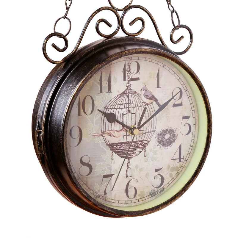 Antique Double-Sided Outdoor Garden Wall Clock 3