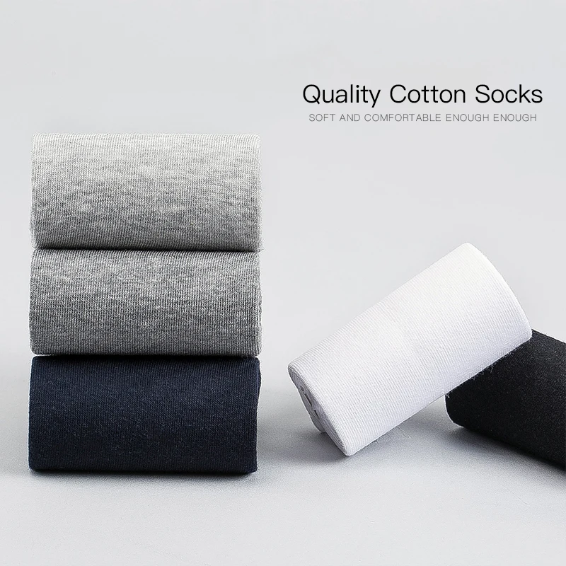 Cotton Socks Black Breathable Business Men 10 Pairs