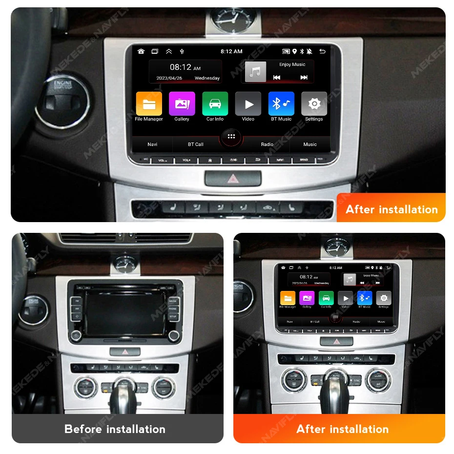 Reproductor Multimedia de Radio para coche Mekede Android 13, para VW Volkswagen Skoda Octavia Golf 5 6 Touran Passat B6 Polo Jetta Carplay AUTO 4