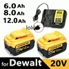 New 100% Original 12000mAh 20V for Dewalt Power Tool Battery DCB206 20V 18.0Ah Battery DCB206 20V Battery DCB200 DCB205 1