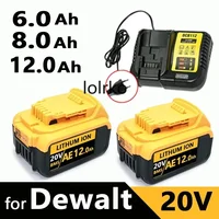 New 100% Original 12000mAh 20V for Dewalt Power Tool Battery DCB206 20V 18.0Ah Battery DCB206 20V Battery DCB200 DCB205 1