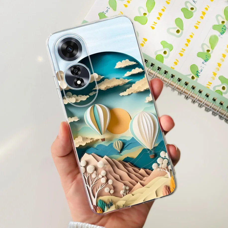 2024 New Stylish Flower Transparent Soft Silicone Slim Back Cover