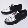 America Popping Trend Cowhide Top Layer Color Blocking Shoe Korea Pop Square Head Rubber Bottom Genuine Leather Hip Hop Shoes 3