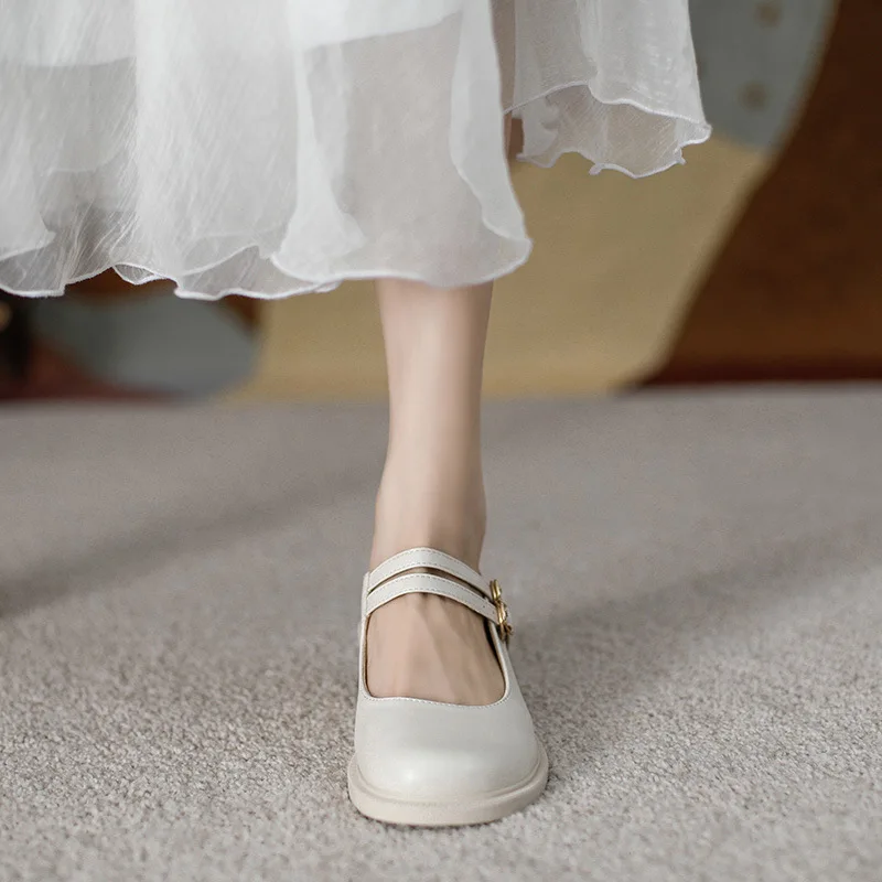 

Женские туфли с круглым носком в стиле ретро, повседневные кроссовки, на плоской подошве, в британском стиле, в стиле преппи, из искусственной кожи, для отдыха, с ремешком и пряжкой, Mi