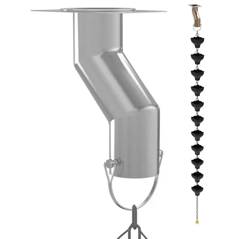 

Stainless Steel Rain Chain Installer Rain Chain Gutter Adapter Kit Drainage Pipe Offset For Drains Not Under Gutter Durable