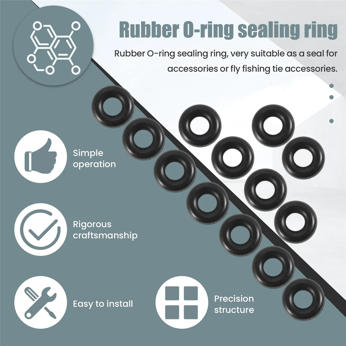 Flyshop 10-Pack Black Nitrile O-Rings - 2.2" OD X 1.93" ID X 0.14" Width