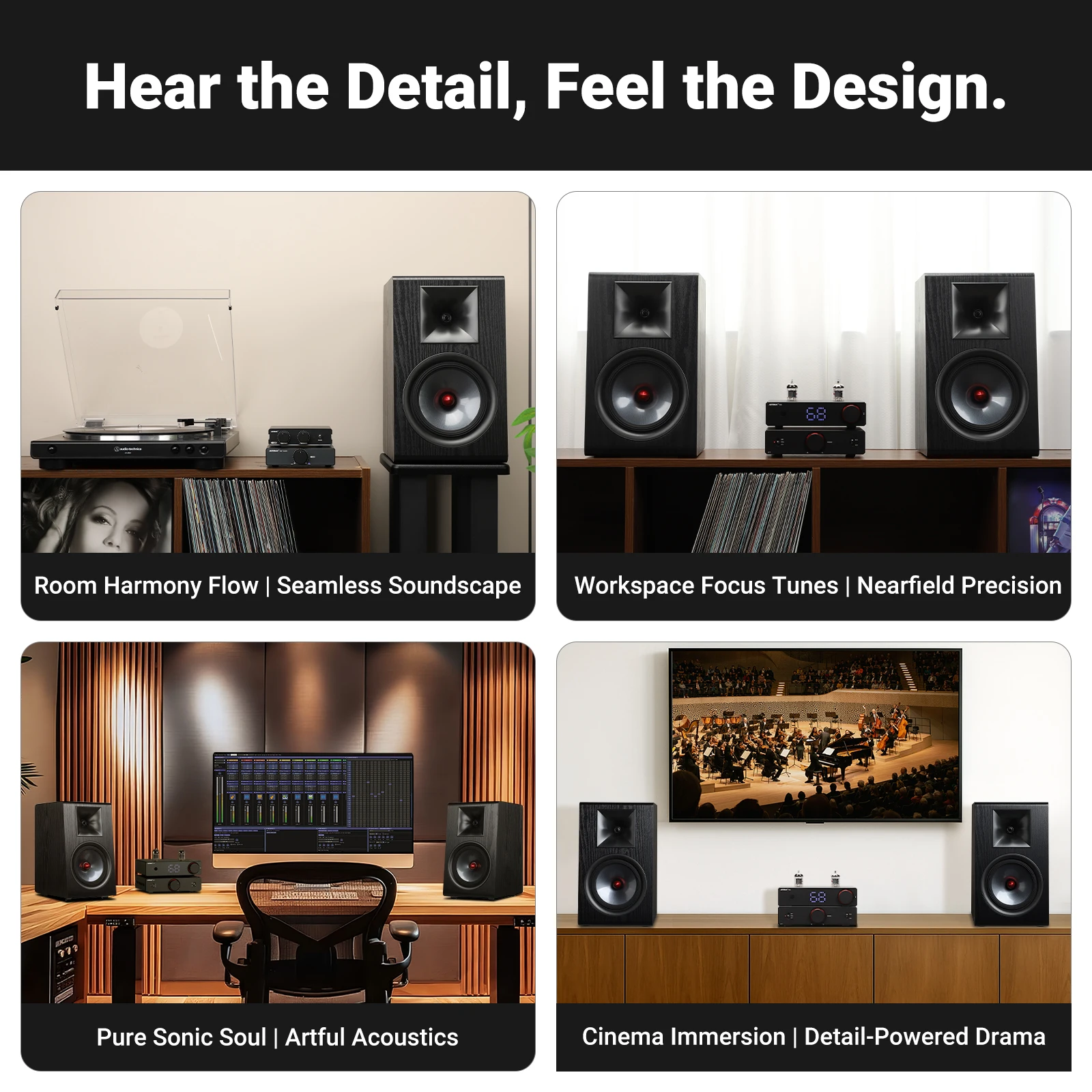 AIYIMA Audio P600 Passive Speaker 6.5 Inch Wood Carbon Fiber