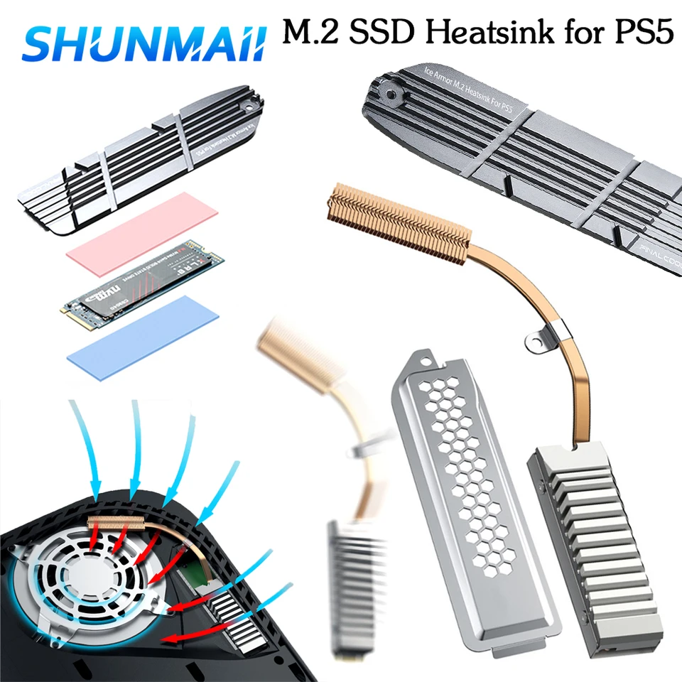 Copertura Dissipazione Calore Per SSD PS5 Pro/Slim - In Metall Con Fori Traspiranti, Filtro Antipolvere - Foto 9