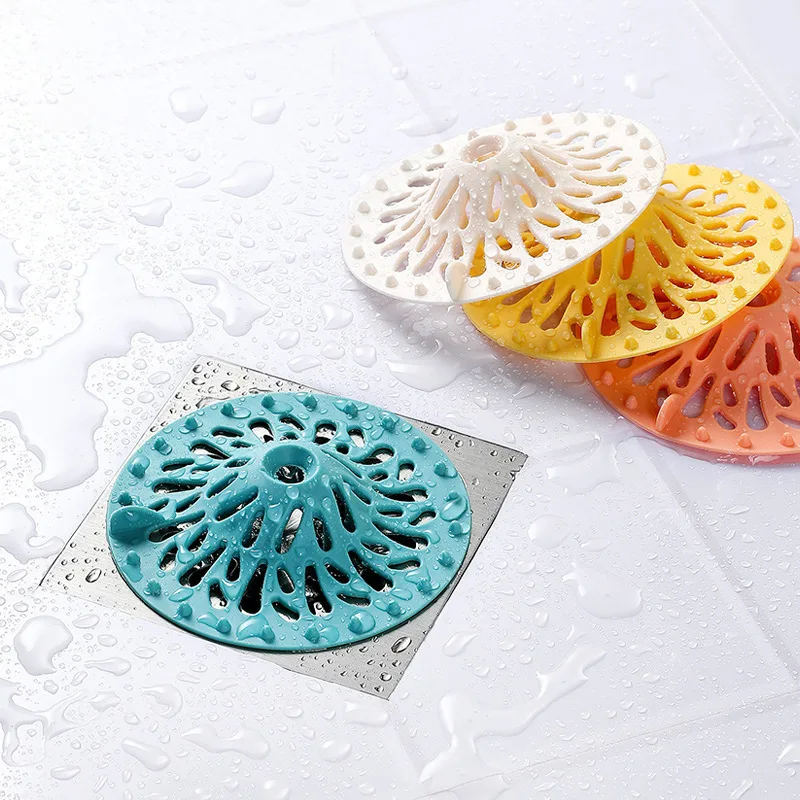 

10CM Color Silicone Round Kitchen Sink Drains Strainers Wash Sink Bathroom Sewer Drainage Hole Anti-clogging Hair Filter Screen