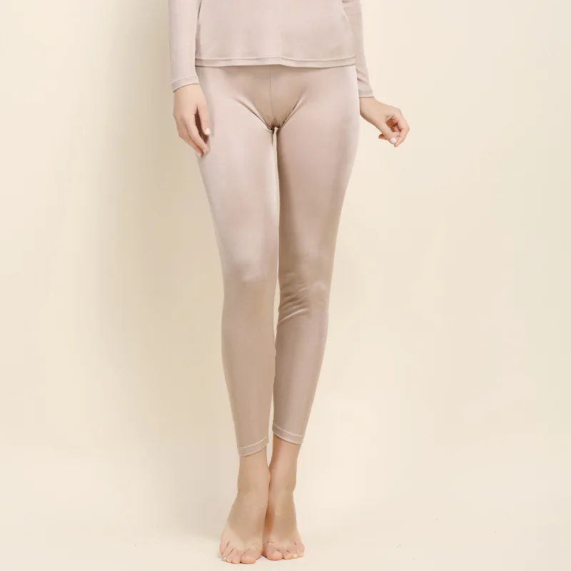Women Silk Underwear Set Real Silk Double-sided Knitted Thermal Autumn Winter
