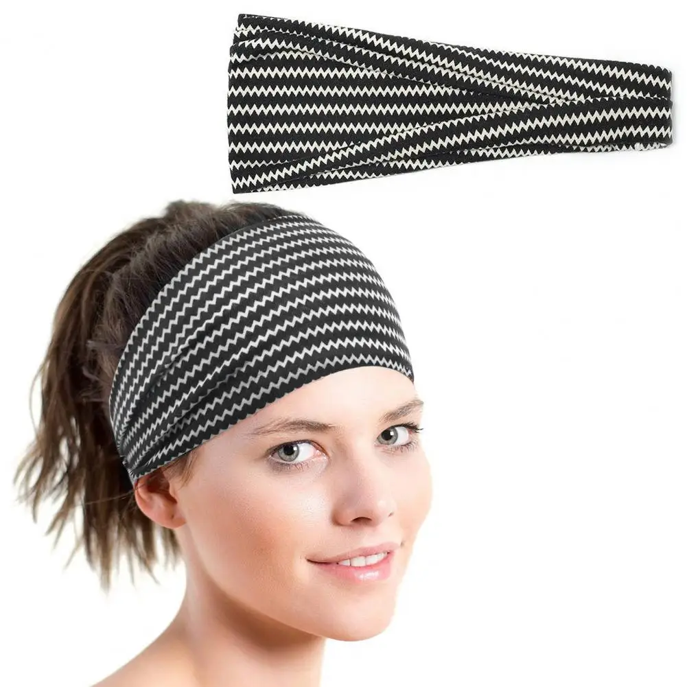 Reusable Headband Vintage Bohemian Women's Yoga Headband Wide Elastic Anti-slip Hair Accessory for Gym Jogging Workouts Women