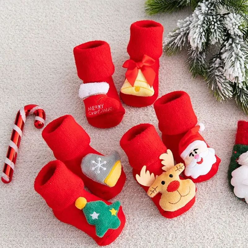 

Kids Children's Socks for Girls Boys Non-slip Print Cotton Toddler Baby Christmas Socks for Newborns Infant Short Socks Clothing