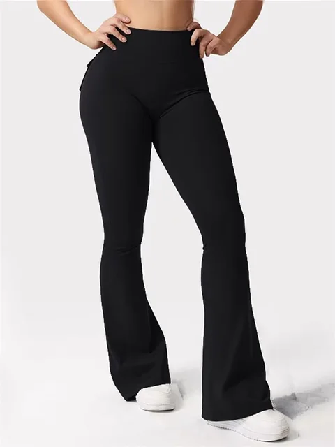 Women s High Waist Yoga Leggings with Pockets Tummy Control Workout Running Pants Stretchy Booty Leggings 1