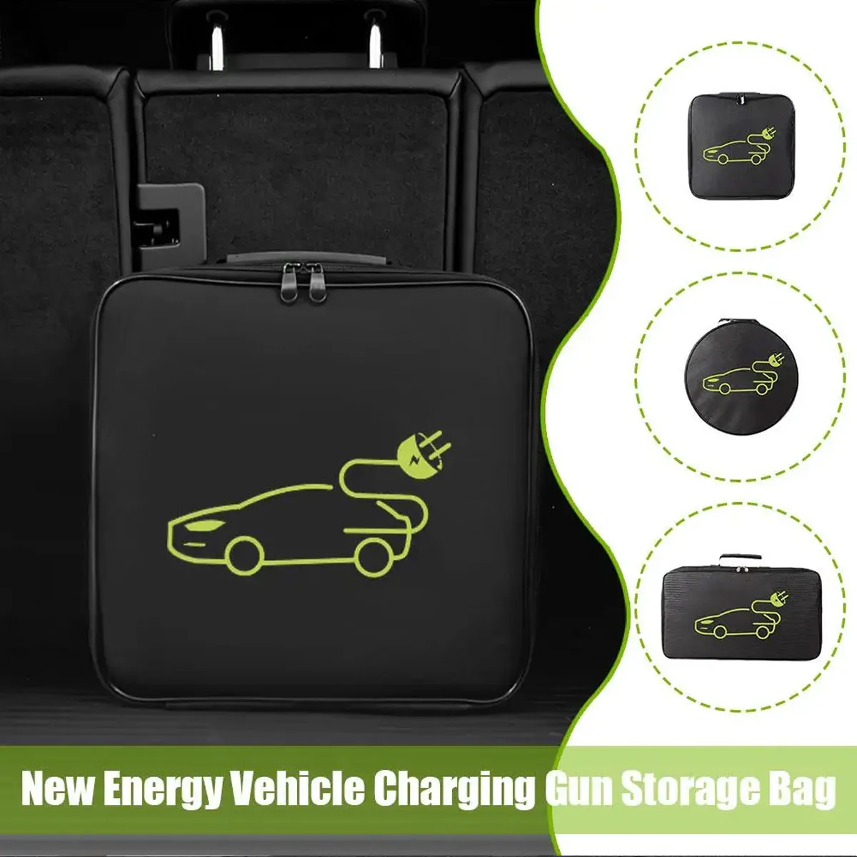 Borsa Organizer Per Cavi EV – Impermeabile E Ignifuga, 3 Formati (Rotondo, Quadrato, Rettangolare) Per Caricabatterie Auto Elettrica - 3
