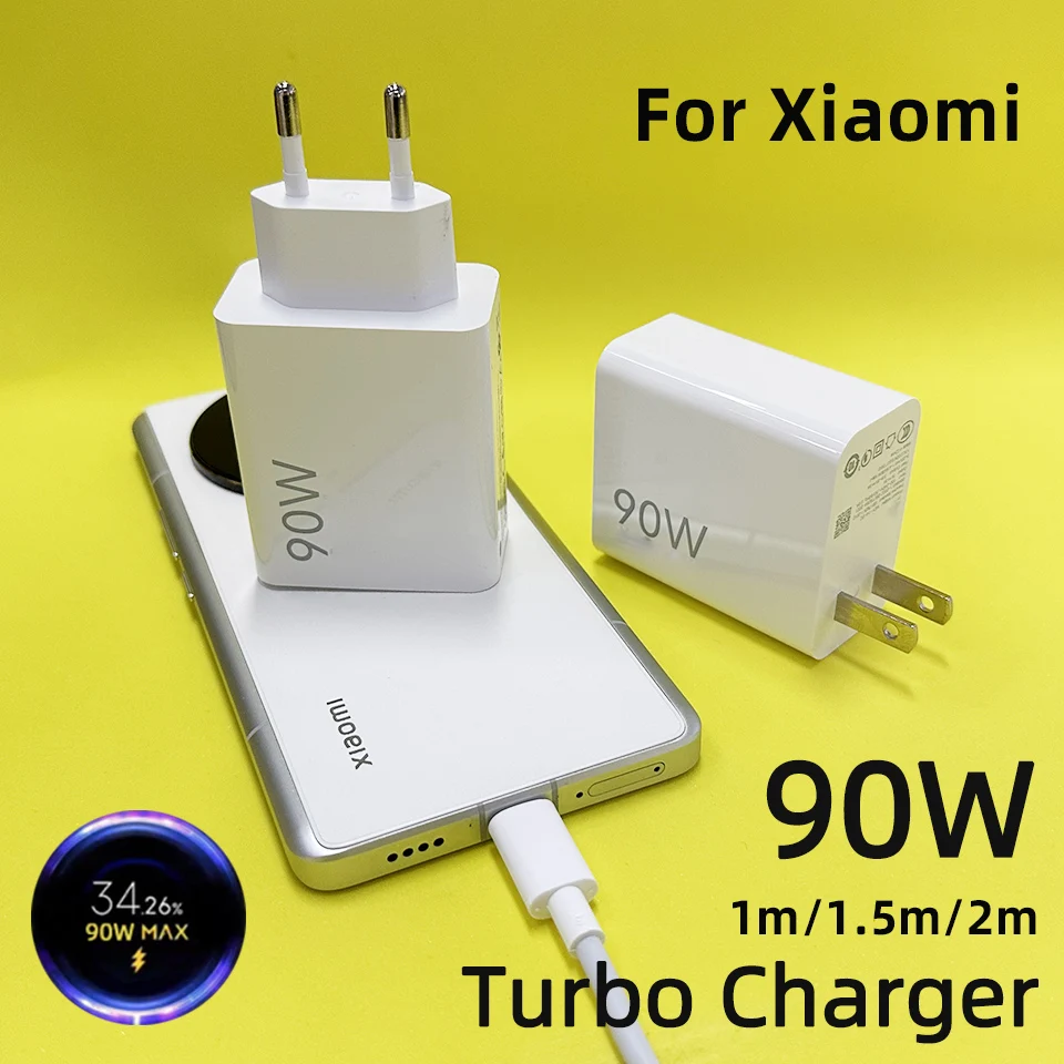 Pour Xiaomi chargeur 90w Hyper Turbo chargeurs Cargador Rapido Tipo C pour Xiao Mi 15 T 14 Ultra 13t 12 Poco X6 X7 F8 adaptateur secteur